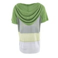 thumbnail image 4 of Otvok Women's Fashion Color Block Pullover Knitwear Short Sleeved Striped Short Sleeve Hooded Tops, 4 of 6