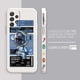thumbnail image 3 of Funda para Samsung Galaxy A91 A73 A72 A71 A53 A52 A33 AO3S 4G 5G Funda de silicona líquida Simple elegante y lujosa astronautas espaciales, 3 of 5
