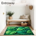 thumbnail image 3 of ODIKA 6'x9' Machine Washable Non-Slip Area Rug, Tropical Verve Chic Monstera Leaf Bath Green Boho Accent High Traffic Rug, Green, 94542, 3 of 5