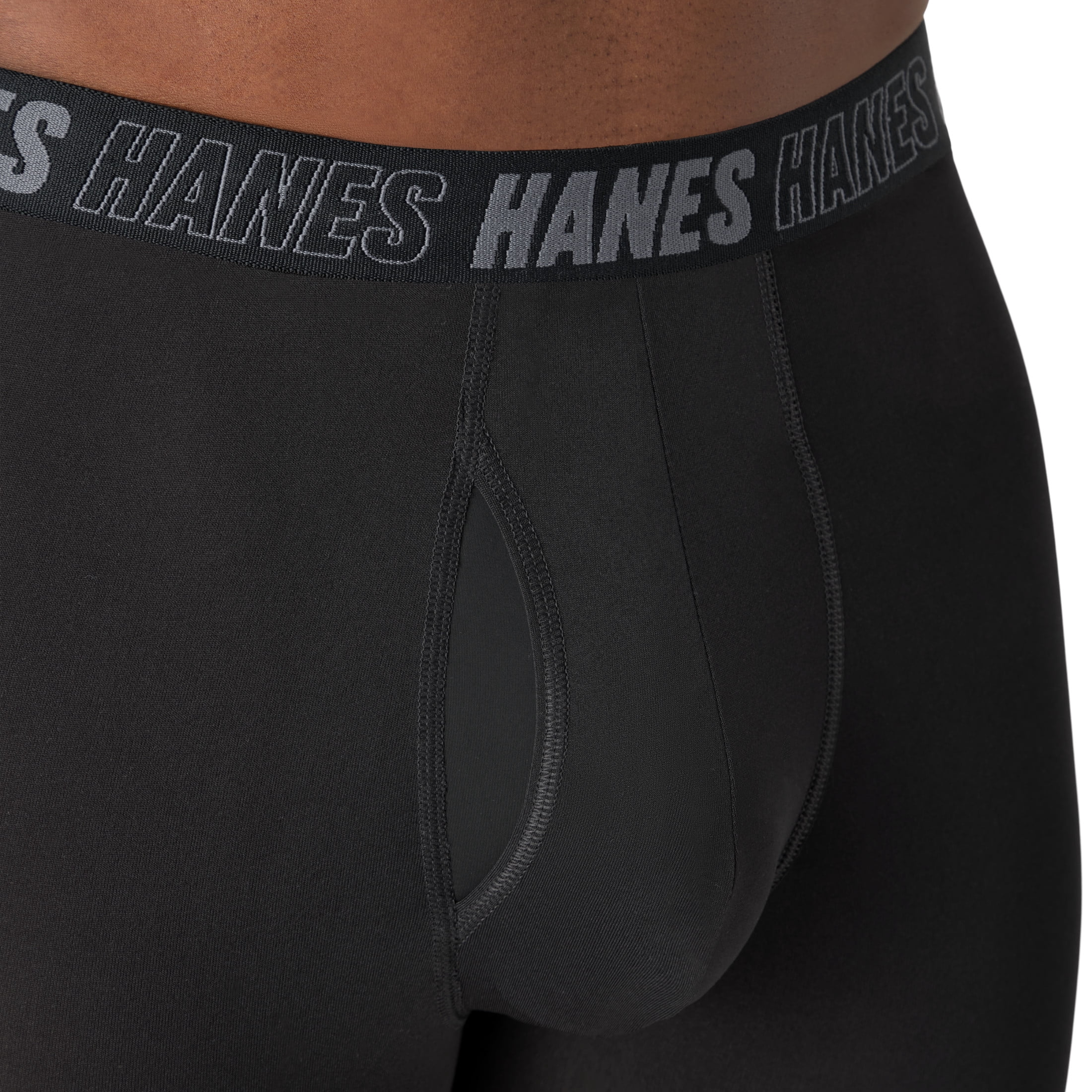 Hanes Mens Underwear Boxer Brief, 3-Pack, Moves Anti-Chafe Boxer Brief with Total Support Pouch