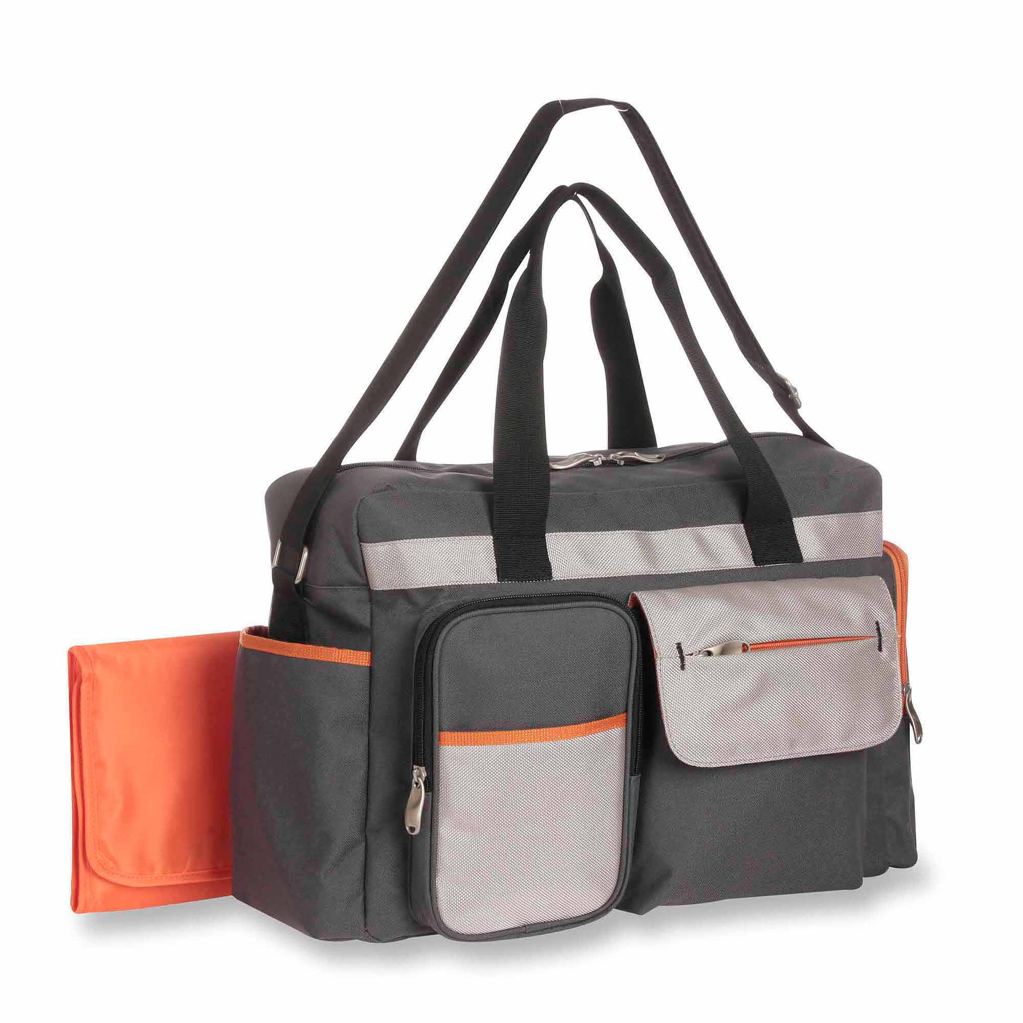Baby Boom Flap Messenger Diaper Bag with Quick Find System - Grey Print - 0