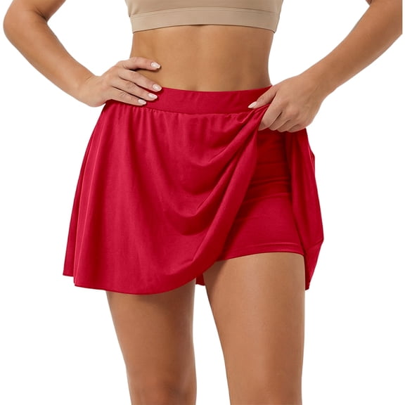 Jane Wardrobe Women's 2-in-1 Skort, High Waist Pleated Sun Skirt with Liner, 1PC, One Size