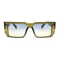 thumbnail image 2 of Flat Top Angular Geometric Rectangle Luxury Fashion Sunglasses Green - Blue Yellow, 2 of 4