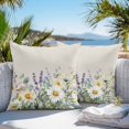 thumbnail image 3 of Outdoor Pillow Cover Spring Flowers Daisy Set of 2 Waterproof Throw Pillowcases Watercolor Floral Leaves Decorative Patio Furniture Pillows for Couch Garden Indoor & Outdoor Use, 3 of 8