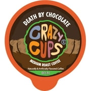 Crazy Cups Decaf Death By Chocolate Coffee pods, Medium Roast, 22 Count for Keurig K-Cup Machines