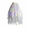 thumbnail image 3 of DHFJKG Women Tutus LED Light Up Midi Skirt High Waisted Mesh Layered Irregular Hem Lightweight Flowy Skirts Rave Party Dance Versatile Skirt, 3 of 4