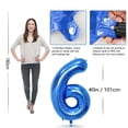 thumbnail image 6 of MMTX 6th Birthday Decorations Blue, 40 Inch Number 6 Foil Balloon Blue White Latex Balloon Arch, Printed Blue Confetti Balloon, Foil Star and Heart Balloons for Birthday Baby Shower, 6 of 7