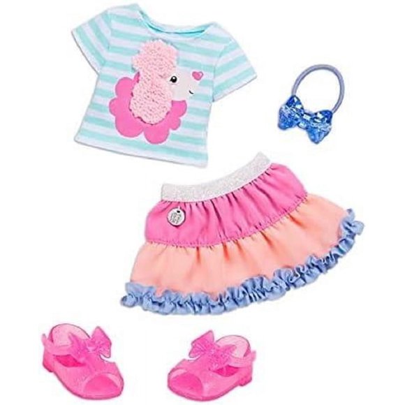 Fashion Outfit con purpurina para niñas, con forma de caniche, para muñecas de 14 pulgadas