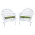 thumbnail image 2 of Jeco Chaise en Osier Blanche avec Coussin Orange (Ensemble de 4), 2 of 3