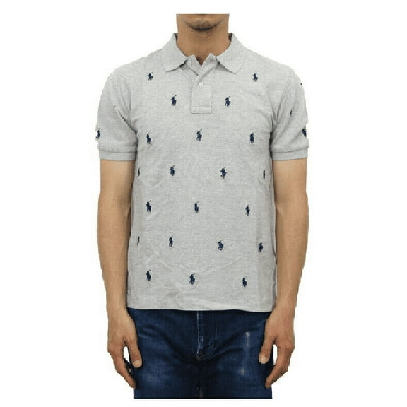 Polo Ralph Lauren GREY HEATHER Boy's Junior Multi-Pony Polo Shirt, US Small (8)