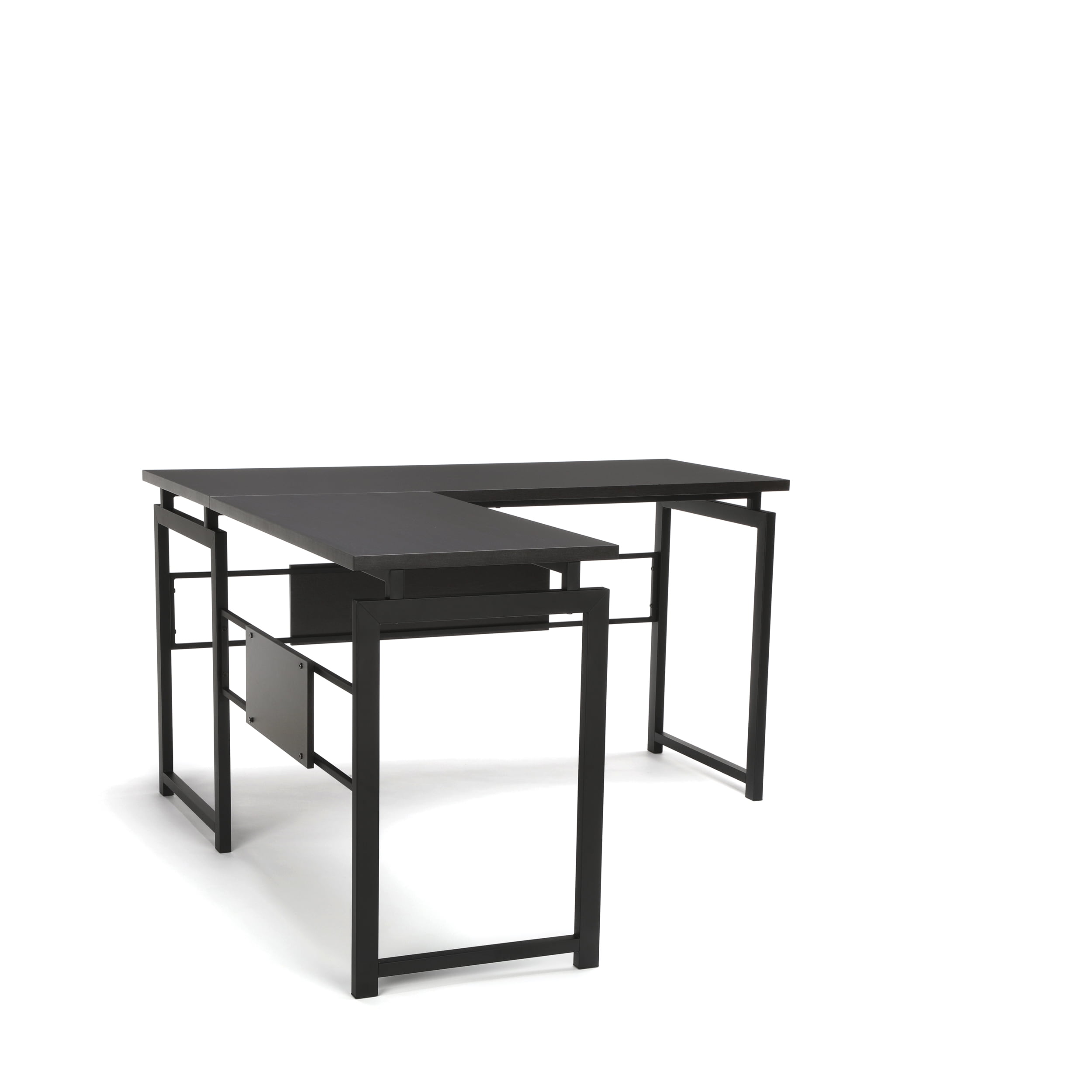 Essentials By Ofm Ess 1020 L Desk With Metal Legs Espresso Black Frame