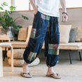 thumbnail image 4 of MYG Pantalon Ample à Jambes Larges en Coton et Lin Imprimé pour Hommes, 4 of 9