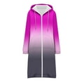 thumbnail image 3 of Gfyviroh Women's Hooded Jackets Zip Up Casual Long Sweatshirt Coats Drwastring Lightweight Comfortable Outerwear with Pockets, 3 of 4