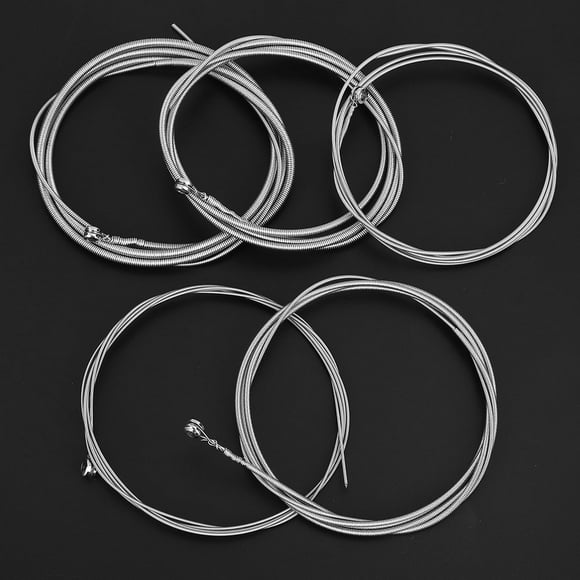 Steel Electric Bass Strings Smooth Ightweight Portable Gift 5 String Electric Bass Silver