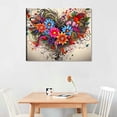 thumbnail image 2 of COMIO Love Heart Wall Art Canvas Prints Colorful Flowers Painting Bedroom Wall Decor Abstract Floral Pictures for Living Room Bathroom Kitchen Office Home Decoration 20x16 Artwork Easy, 2 of 4