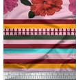 thumbnail image 3 of oneOone Polyester Lycra Fabric Stripe & Floral Panel Decor Fabric Printed BTY 56 Inch Wide, 3 of 3
