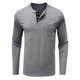 thumbnail image 5 of pstuiky camisetas de manga larga para hombre, Camisa informal de cuello redondo para hombre, jersey de manga larga lisa con bolsillos y botones, deportiva camisetas de hombre l, 5 of 8