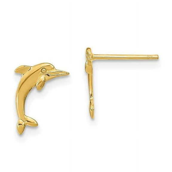 Primal Gold 10 Karat Yellow Gold Dolphin Post Earrings
