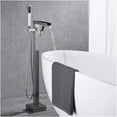 thumbnail image 2 of JERFIT 37" Freestanding Floor Mount Tub Filler with Hand Shower, Brushed Nickel Waterfall Bath Faucet for Modern Bathroom, 2 of 6