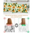 thumbnail image 4 of Hokiten Pillow Cases Queen Size Set of 2, Couch Pillow Covers, Summer Flowers Satin Pillowcases with Zipper for Hair/Skin, Pillow Protector Cover, Orange Botanical Florals Green Leaves 20x30 Inches, 4 of 6