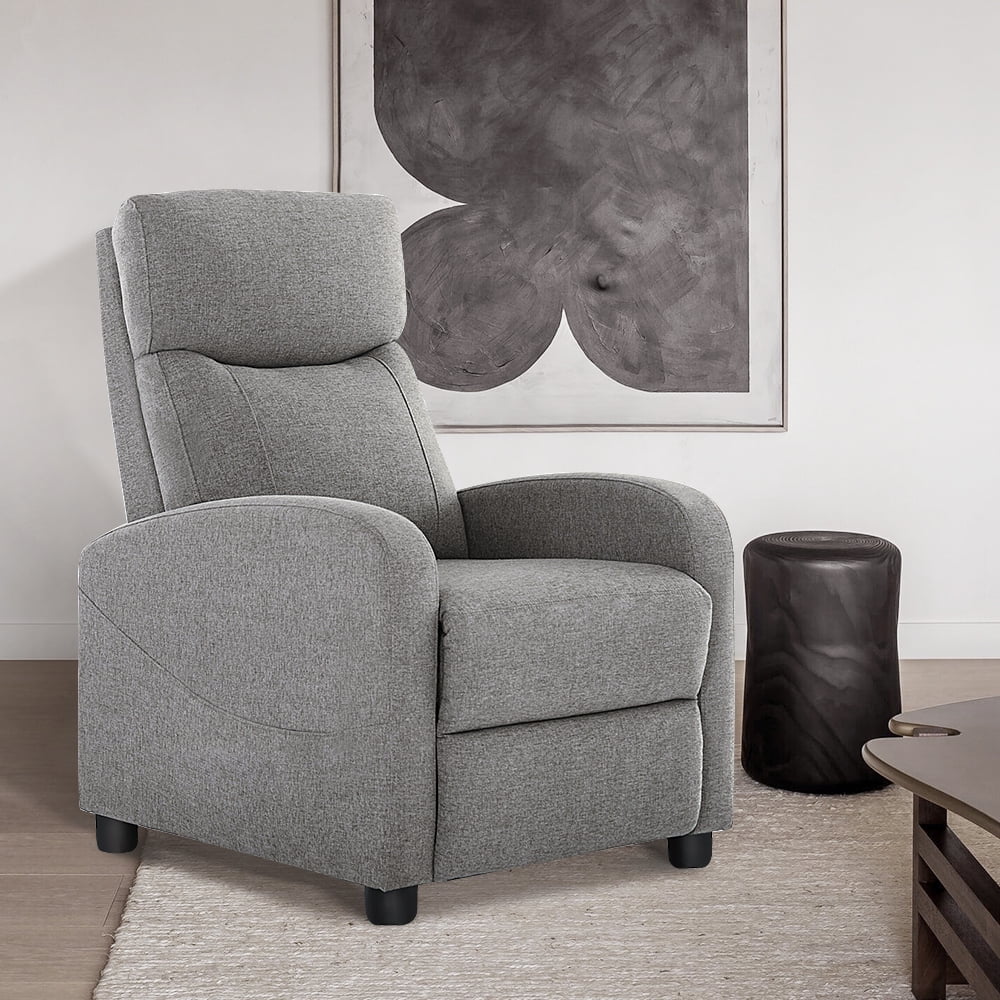 EDX Massage Recliner Chair, Small Recliner Sofa Chair with Padded Seat and Massage Backrest for Home Theater Living Room, Grey