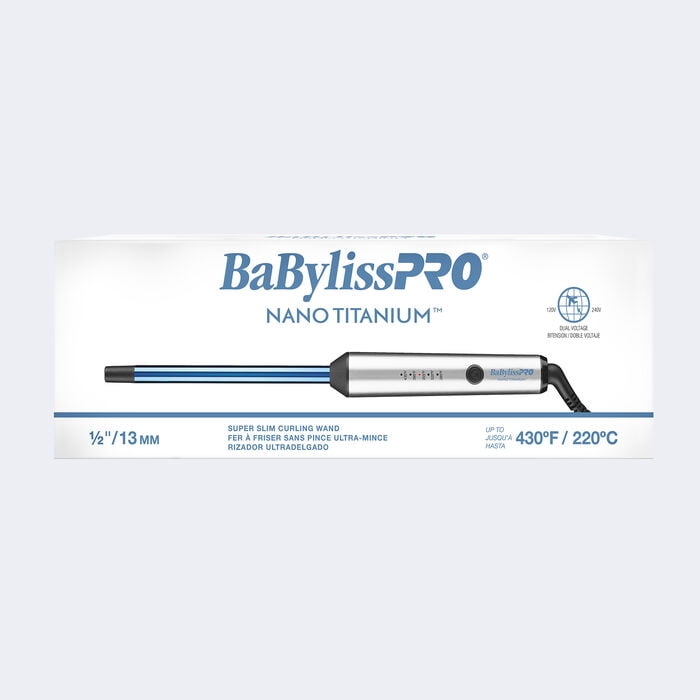 BaBylissPRO Nano Titanium Small Curling Iron, ½” Barrel, All Hair Types, 1 Count