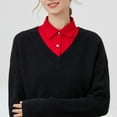 thumbnail image 6 of YOTMKGDO Fake Collar, Detachable Blouse Women Solid Ruffle with False Collar Half Elastic Waist Shirt Collar, Red, 6 of 8