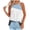 Light Blue, variant on XMMSWDLA Womens Halter Tops Casual Sleeveless Tank Tops Pleated Vest Shirts Round Neckline Fashion Blouse Light Blue Tank Tops Women