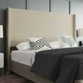 thumbnail image 6 of Emma + Oliver Modern Platform Bed with Upholstered Wingback Headboard, King Size, Beige, 6 of 11