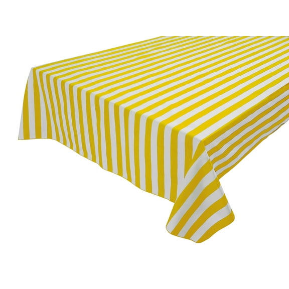 Cotton Tablecloth Stripes Print / 1 Inch Wide Stripe Yellow