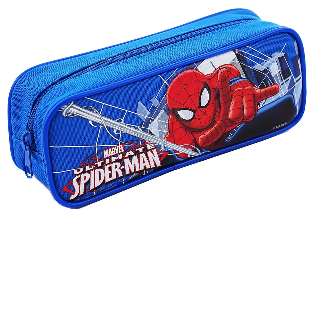 Superhero Canvas Pencil Case Creative Large Capacity Side Open Zipper Pencil Bag