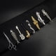 thumbnail image 2 of Pinza de corbata dorada personalizada y creativa para hombre, accesorios para hombre y mujer, broche de collar de lujo plateado, 2 of 6