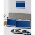 thumbnail image 5 of Blue Striped Pillow Covers King Size 2 Pack, Farmhouse Blue White Stripes Soft Bed Throw Pillowcases Breathable Cooling Long Lumbar Body Pillow Sham Cover for Bed Sofa 20''x36'', 5 of 7