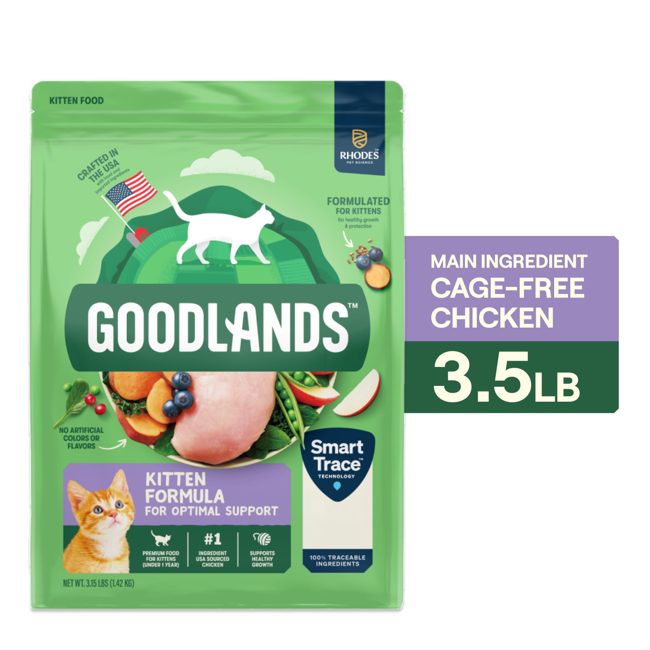 Goodlands Chicken Flavor Dry Kitten Food with Probiotics and