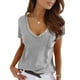 thumbnail image 4 of Camiseta Con Cuello En V Para Mujer, Manga Corta, Bolsillo Frontal, Algodón Suave, Casual, Cuello En V, Amigable Con La Piel Para El Trabajo ANGGREK Cocina, Decoración y Otros, 4 of 5