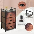 thumbnail image 3 of Veryke 3-Tier Drawer Dresser, Easy Pull Fabric Bins, Nightstand for Bedroom, Hallway, Entryway Furniture, Brown & Black, 3 of 6