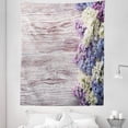 thumbnail image 1 of Floral Tapestry, Vintage Themed Picture of Fresh Lilac Flowers on Weathered Wooden Backdrop Print, Fabric Wall Hanging Decor for Bedroom Living Room Dorm, 5 Sizes, Multicolor, by Ambesonne, 1 of 1