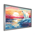 thumbnail image 2 of Designart "Arctic Whispers at Sunrise Polar Bear" Animals Framed Wall Art Decor - Modern Farmhouse Blue Bear Entryway Framed Wall Art Print, 2 of 6