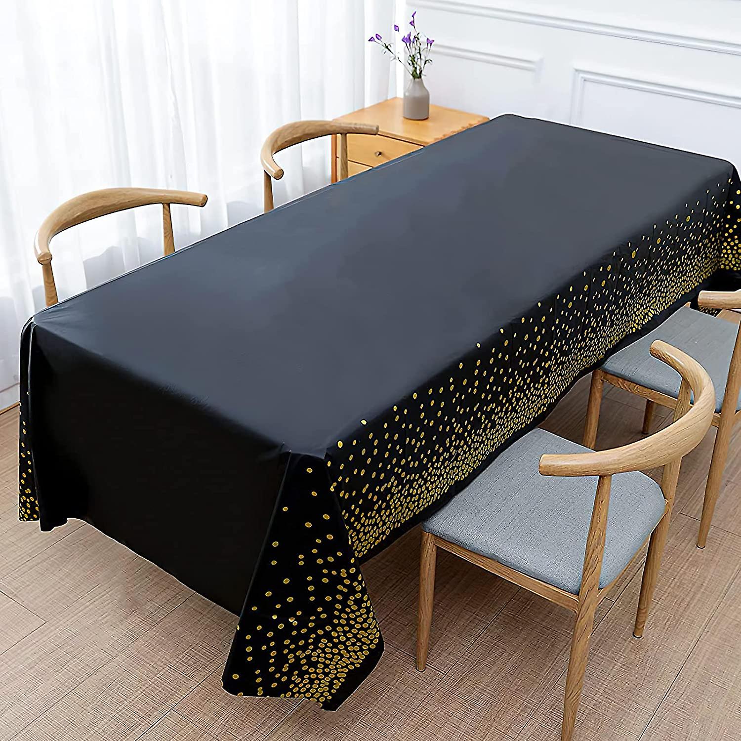 Mantel Negro, 137 X 274 Cm, De Plástico Negro, Impermeable, Decoración Para Fiestas, Para Hombres Y Mujeres, Funerales, Cumpleaños, Graduaciones, Jubilaciones