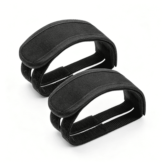 RIONIMA 2 Pcs Bike Pedal Straps Toe Clips Straps Adjustable Anti-Slip Cycling Kids Bike Foot Pedal Strap Bicycle Feet Strap Cleats Parts (Black)