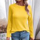 thumbnail image 2 of Camisas para mujer,Blusa informal de manga larga con cuello redondo para mujer, de poliéster, con estampado suave para uso diario, sopatenor, 2 of 9