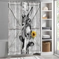 thumbnail image 6 of Grey Farmhouse Small Stall Shower Curtain, Waterproof Shower Curtains for Bathroom, Vintage Sunflowers Animals Printed Washable Fabric Bath Curtain for Bathtub Decoration with Hooks 36x78 Inches, 6 of 9