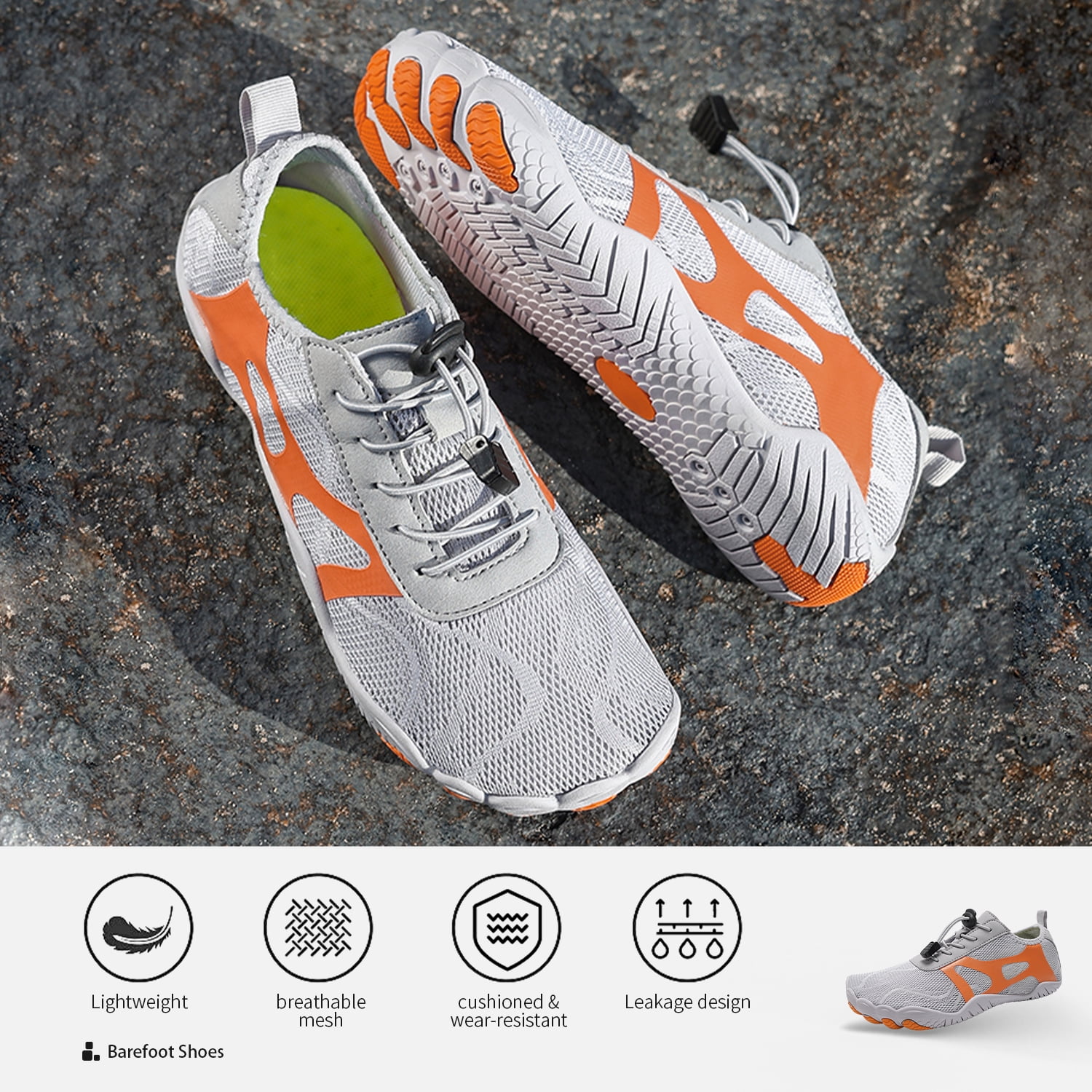 HOYUFEI Hike Barefoot Shoes for Women, Womens Water Shoes, Hiking Healthy Footwear - Wide Toe Box Non-Slip Outdoor Sports Zero Drop Shoes