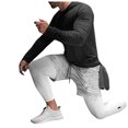 thumbnail image 2 of Mens 2 in 1 Athletic Running Pants Quick Dry Gym Workout Shorts for Men Compression Pants with Pockets and Towel Ring Silver, 2 of 5