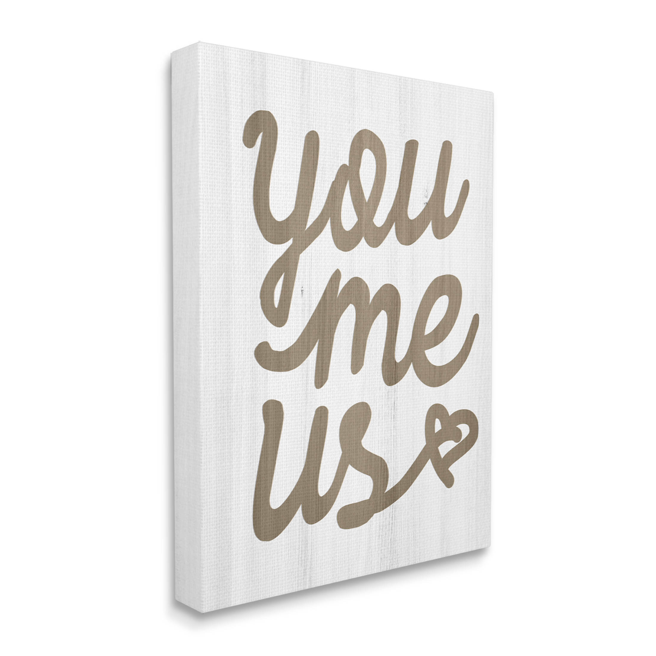 Stupell Industries You Me Us Heart Phrase Graphic Art Gallery Wrapped Canvas Print Wall Art, Design by Lil' Rue