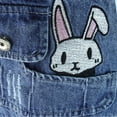 thumbnail image 4 of KIDSCOOL SPACE Big Girls Denim Overalls,Cartoon Bunny Decoration Front Summer Loose Jeans Workwear,Blue,16, 4 of 6