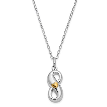 925 Sterling Silver Gold-tone Infinite Love Ash Holder 18in. Necklace; 18 inch; for Adults and Teens; for Women and Men