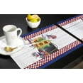 thumbnail image 5 of Placemats Set of 4 Heat Resistant Anti-Skid Dining Table Place Mats for Kitchen Table,Funny Gnome Standing by Sunflowers and American Flag Washable Durable Placemat, 5 of 6