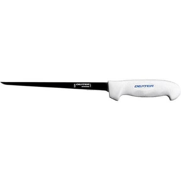 Dexter Sofgrip 9" Narrow Coated Flexible Fillet Knife, Saltwater Resistant, White Handle, Clam