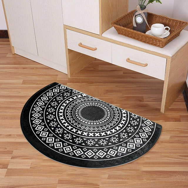 pitrice Anti Slip Kitchen Floor Mats Fast Drying for Office Dining Room Living Room White Black 40x60cm